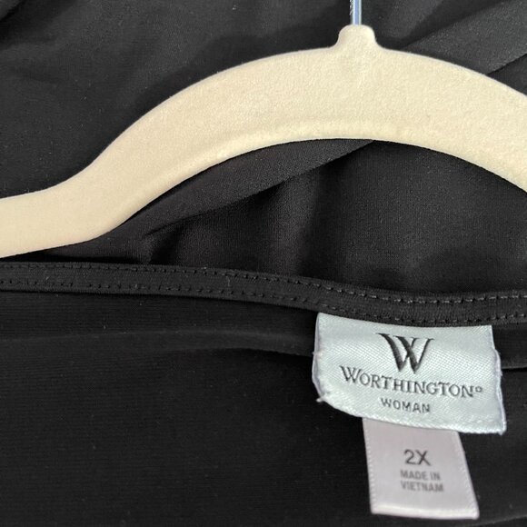 Worthington Black Cap Sleeve Top Size 2X - Picture 5 of 5